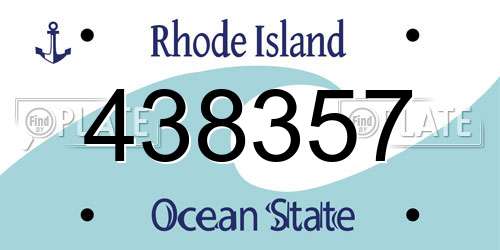 438357 Rhode Island License Plate