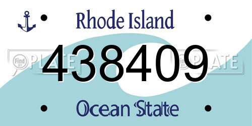 438409 Rhode Island License Plate