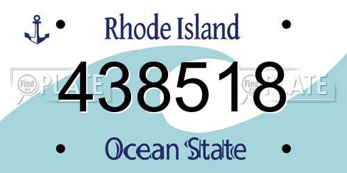 438518 Rhode Island License Plate