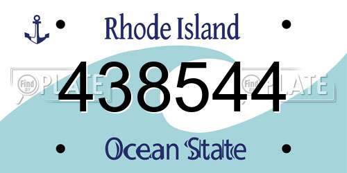 438544 Rhode Island License Plate