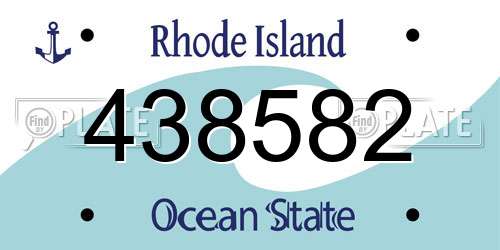 438582 Rhode Island License Plate