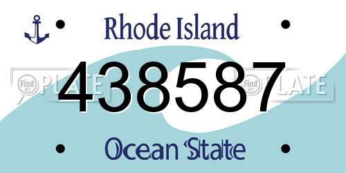 438587 Rhode Island License Plate