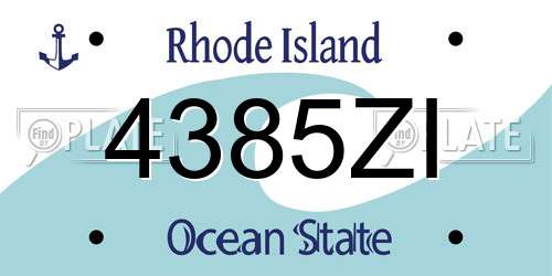 4385ZI Rhode Island License Plate