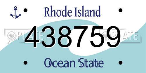 438759 Rhode Island License Plate