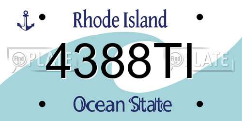 4388TI Rhode Island License Plate