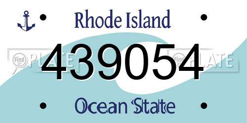 439054 Rhode Island License Plate