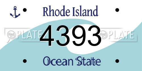 4393 Rhode Island License Plate