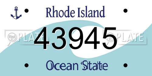 43945 Rhode Island License Plate