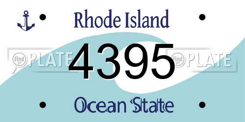 4395 Rhode Island License Plate