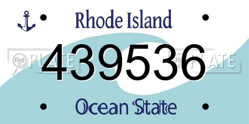 439536 Rhode Island License Plate