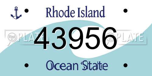 43956 Rhode Island License Plate