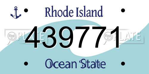 439771 Rhode Island License Plate