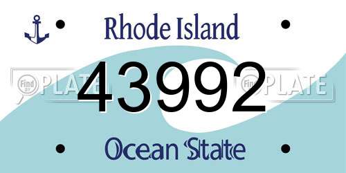 43992 Rhode Island License Plate