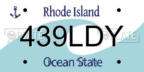 439LDY Rhode Island License Plate