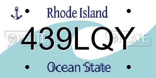 439LQY Rhode Island License Plate