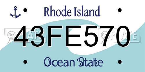 43FE570 Rhode Island License Plate