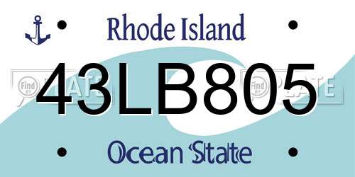 43LB805 Rhode Island License Plate