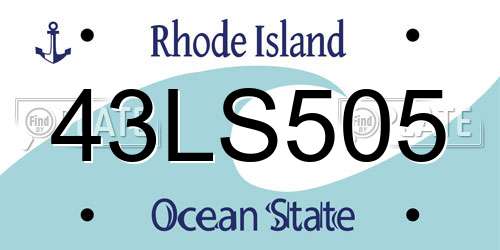 43LS505 Rhode Island License Plate