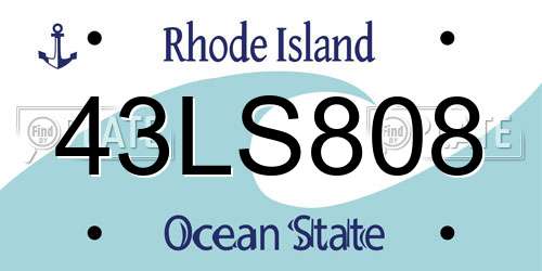 43LS808 Rhode Island License Plate