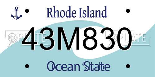 43M830 Rhode Island License Plate