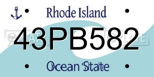 43PB582 Rhode Island License Plate