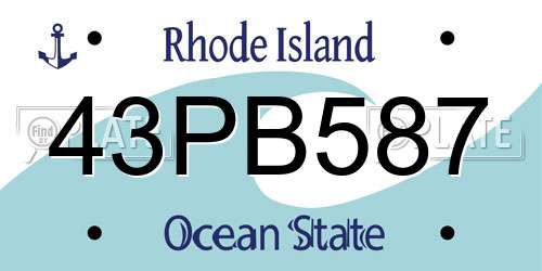 43PB587 Rhode Island License Plate