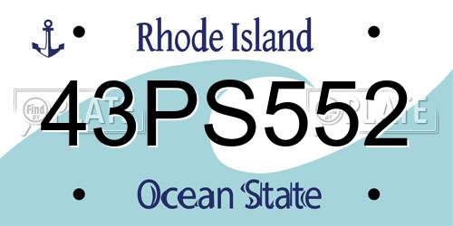 43PS552 Rhode Island License Plate
