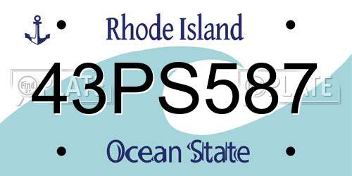 43PS587 Rhode Island License Plate