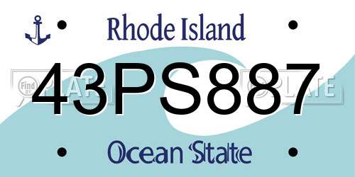 43PS887 Rhode Island License Plate