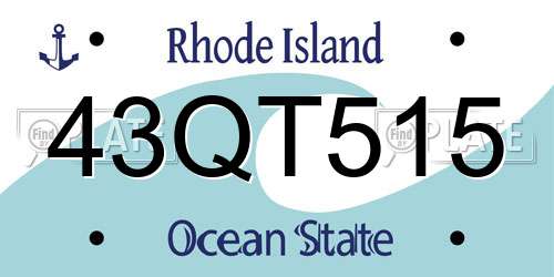 43QT515 Rhode Island License Plate