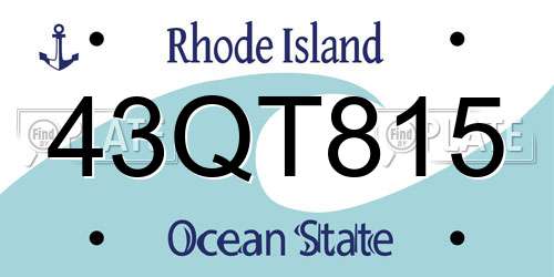 43QT815 Rhode Island License Plate