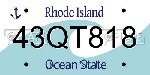 43QT818 Rhode Island License Plate