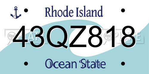 43QZ818 Rhode Island License Plate