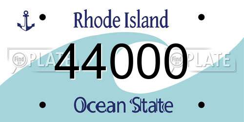 44000 Rhode Island License Plate