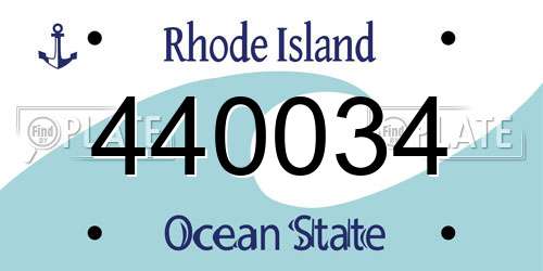 440034 Rhode Island License Plate