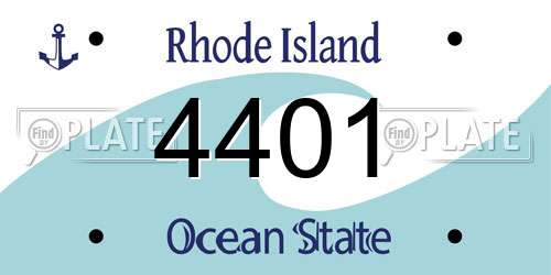 4401 Rhode Island License Plate