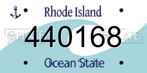 440168 Rhode Island License Plate