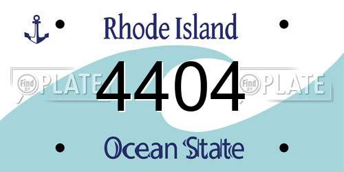 4404 Rhode Island License Plate
