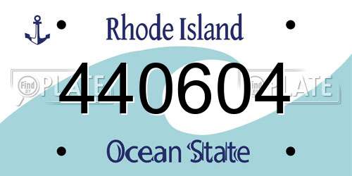 440604 Rhode Island License Plate