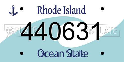 440631 Rhode Island License Plate