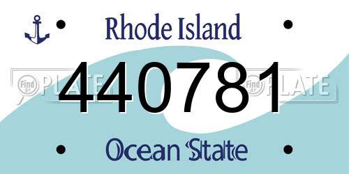 440781 Rhode Island License Plate