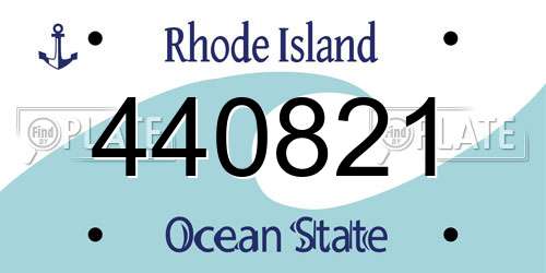 440821 Rhode Island License Plate