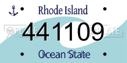 441109 Rhode Island License Plate