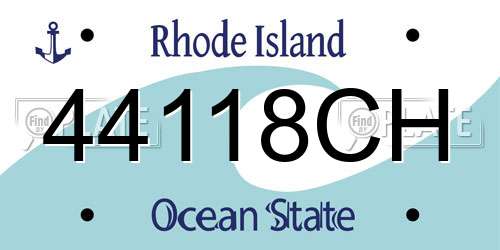 44118CH Rhode Island License Plate