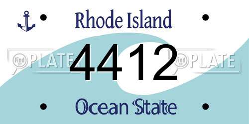 4412 Rhode Island License Plate