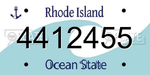 4412455 Rhode Island License Plate