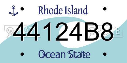 44124B8 Rhode Island License Plate