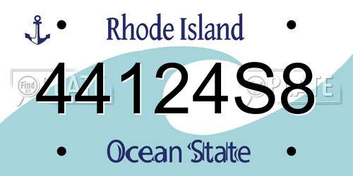 44124S8 Rhode Island License Plate