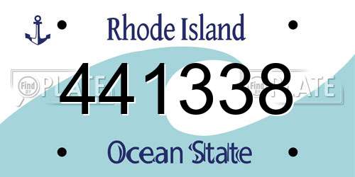 441338 Rhode Island License Plate