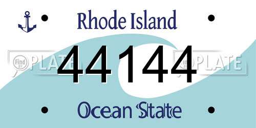 44144 Rhode Island License Plate